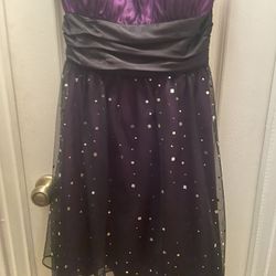 Purple And Black Semi Formal Dress Size 7