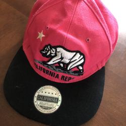 California republic Snap back pink hat cap With sticker
