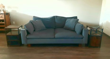 West Elm Harmony Sofa - Slate Velvet - Deep Seat - $650