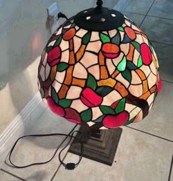 Antique Tiffany Style Lamp -Apple Tree 28”H