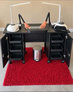 Professional Manicure Nail Table with Storage