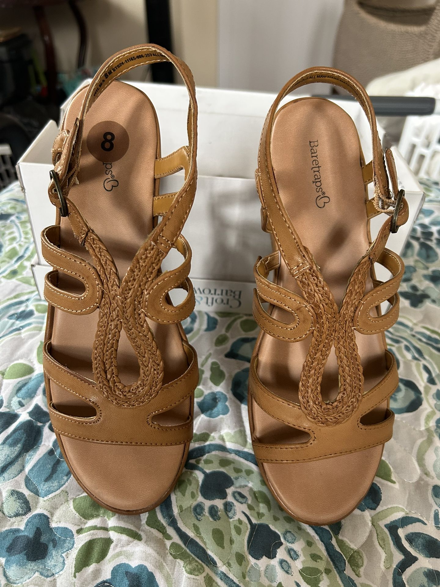 Baretraps Wilma Women’s Wedge Sandals Brown Size 8