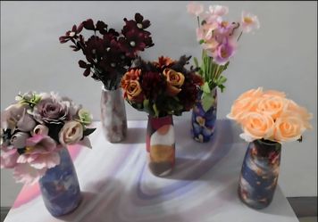 *** SPECIAL SALE *** Ceramic Vases with Faux Floral Bouquets ($20 EACH) @ Lasting Creations