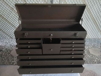 Beautiful two piece classic Kennedy tool box.This set comes with quality American  Made tools worth more than the box itself!!