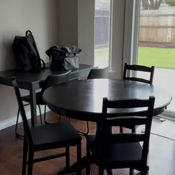 Black Round kitchen table and chairs