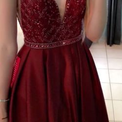 Red Sequin Top Prom Dress