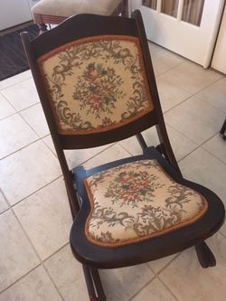 Victorian Style Folding Wooden Rocking Chair