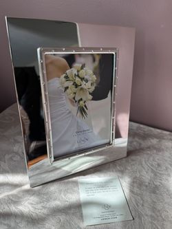New Lenox Devotion Frame Silverplate 5x7 Diamond Studded 