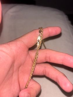 10k GOLD OVER STERLING SILVER diamond cut rope chain