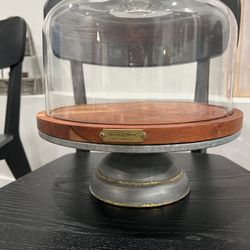  Galvanized Metal & Wood Cake Stand with Glass Cloche - Hearth & Hand with Magnolia