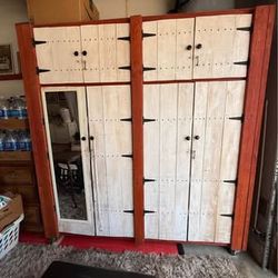 Handmade storage cabinet with wheels