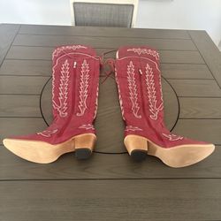 Embroidered Fashion Classic Cowgirl Western Boots Red Cowboy Boots For Women