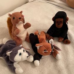 4 Beanie babies