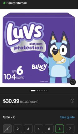 Luvs diapers size 6 full unopened box of 104