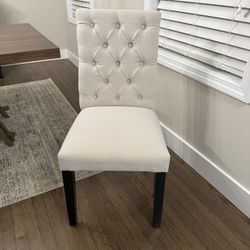 Set of 6 Modway Duchess Beige Fabric Dining Chairs