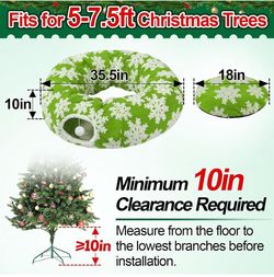 Cat Tunnel Christmas Tree Skirt for 5-7.5ft Trees, Non-Slip Cat Bed