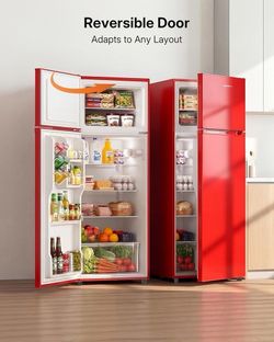 7.7 Cu Ft Refrigerator with Freezer Double Door Fridge