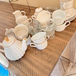 Tea Cup Set And Extra Cups