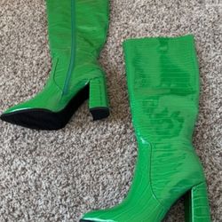 Neon green boots