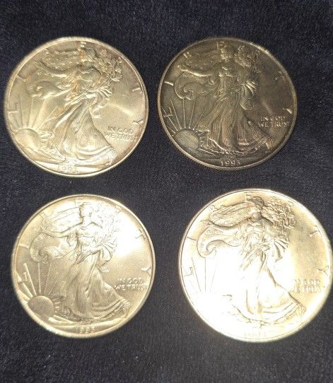 4 - American 1 Ounce .999 Silver Eagles