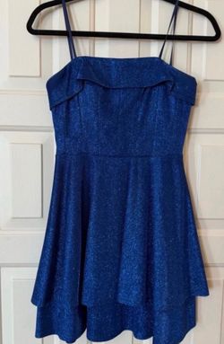 blue glittery hoco dress