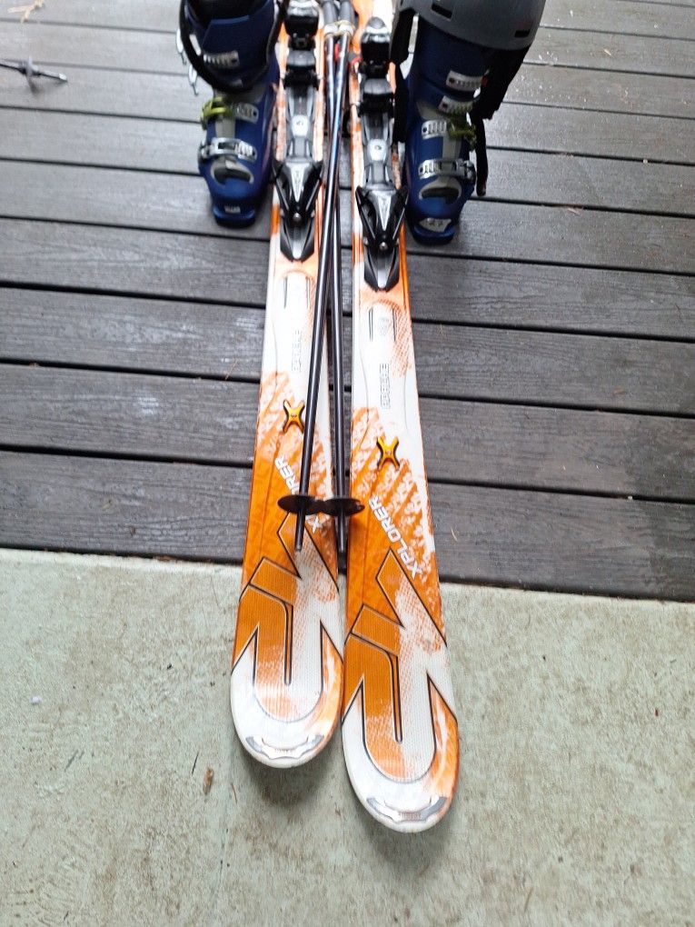 140cm K2 Skis Salomon Ski Boots Size 27 Poles And Helmet