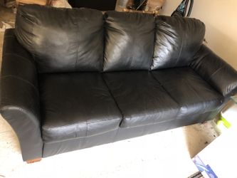 Black leather couches