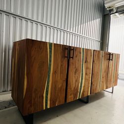 Tropical Wood Epoxy Dresser Cabinet