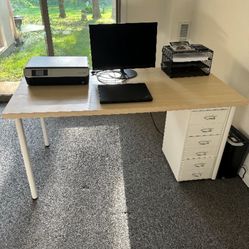 Desk And Filing Cabinet 