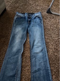 Cute Bootcut Light Washes Jeans with Button Closed Pockets