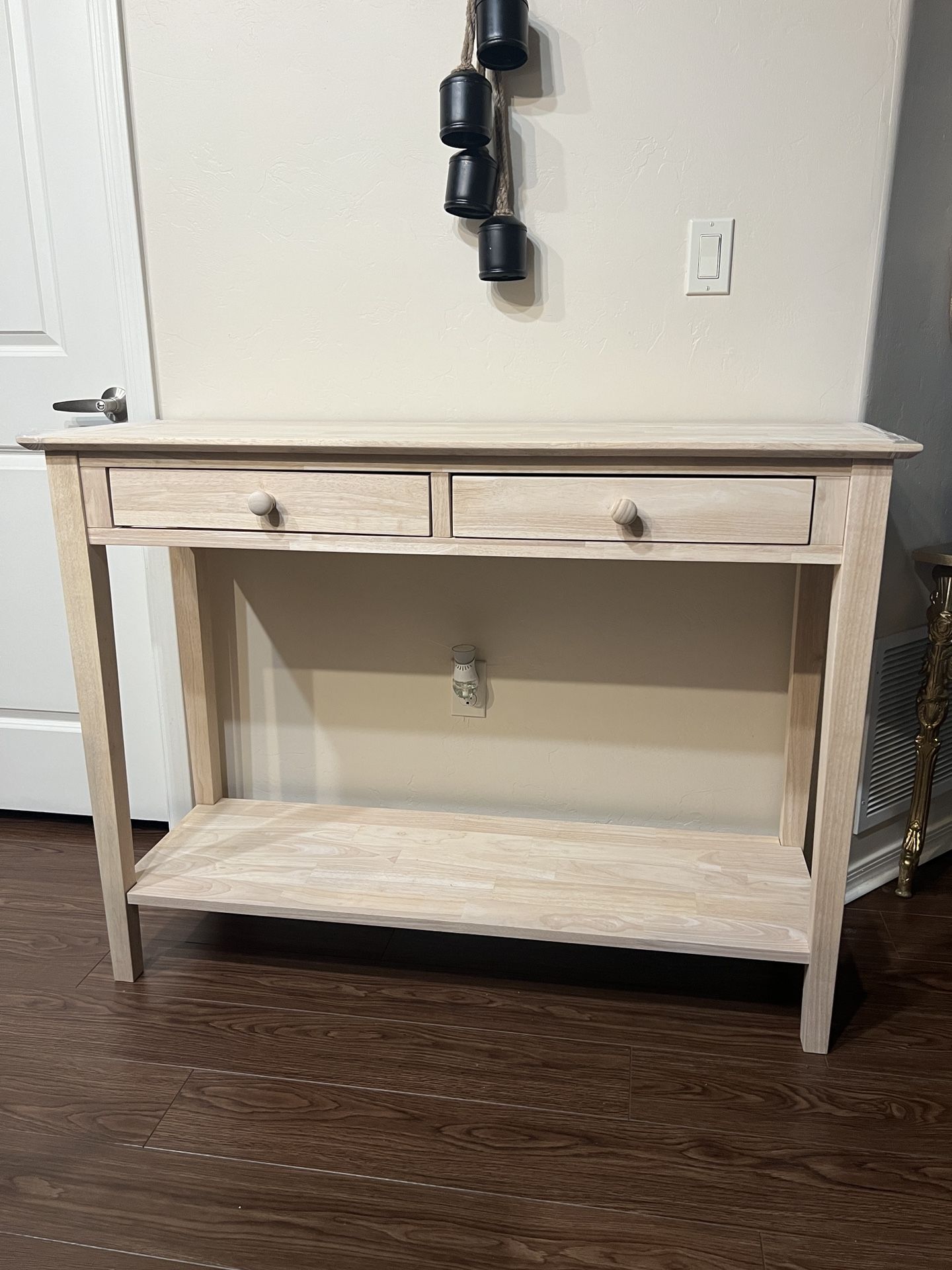 Wood Console Table with Drawers