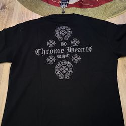 Chrome Hearts Black USA Rhinestone Shirt