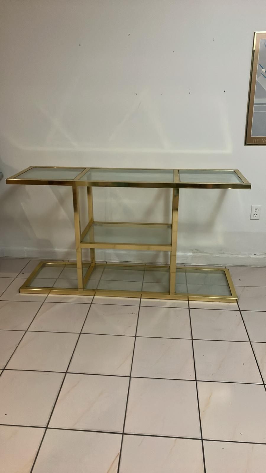Glass And Gold Console Table