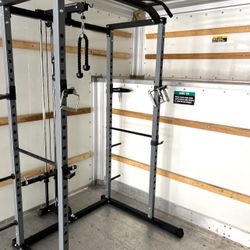 Power Rack + Bench + Stands + Pulley + Attachments