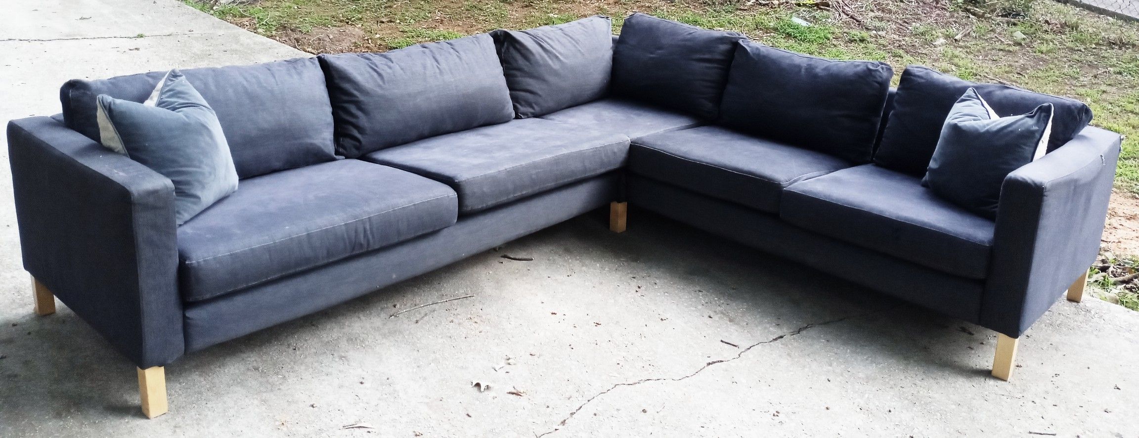 Ikea Karlstad Sectional 350 FREE DELIVERY Recently Cleaned Denim Blue Gray for Sale in Stockbridge GA OfferUp