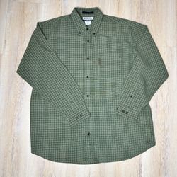 Columbia Shirt Mens Extra Large Green Button Up Long Sleeve Outdoors Casual
