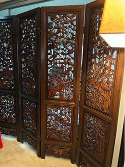 Hand carved room divider