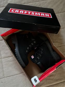 botas negras  Craftsman para niños, en su caja original.