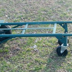 Four Wheel Steel Dolly Cart Adjustable Handle 