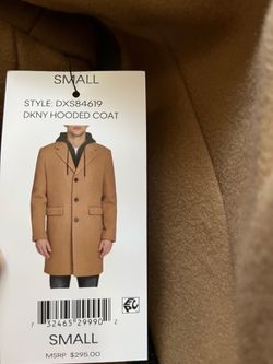 Hooded coat.