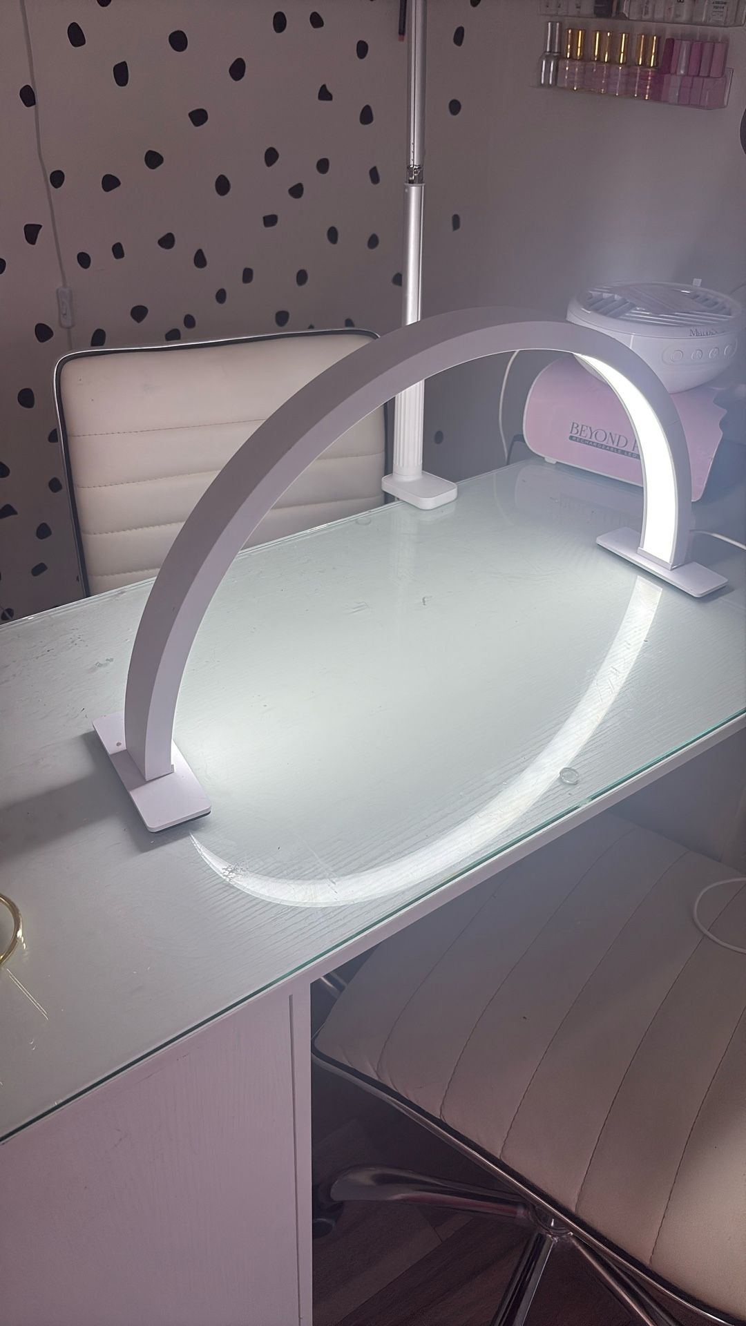 White Half Moon Desk Lamp