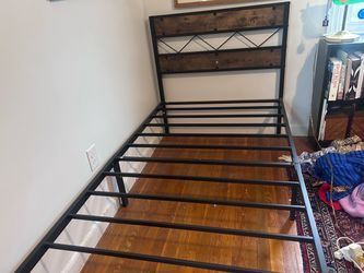 Nice twin sized metal and wood bed frame