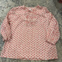 Oshkosh Girls Size 8 White Pink Floral Blouse