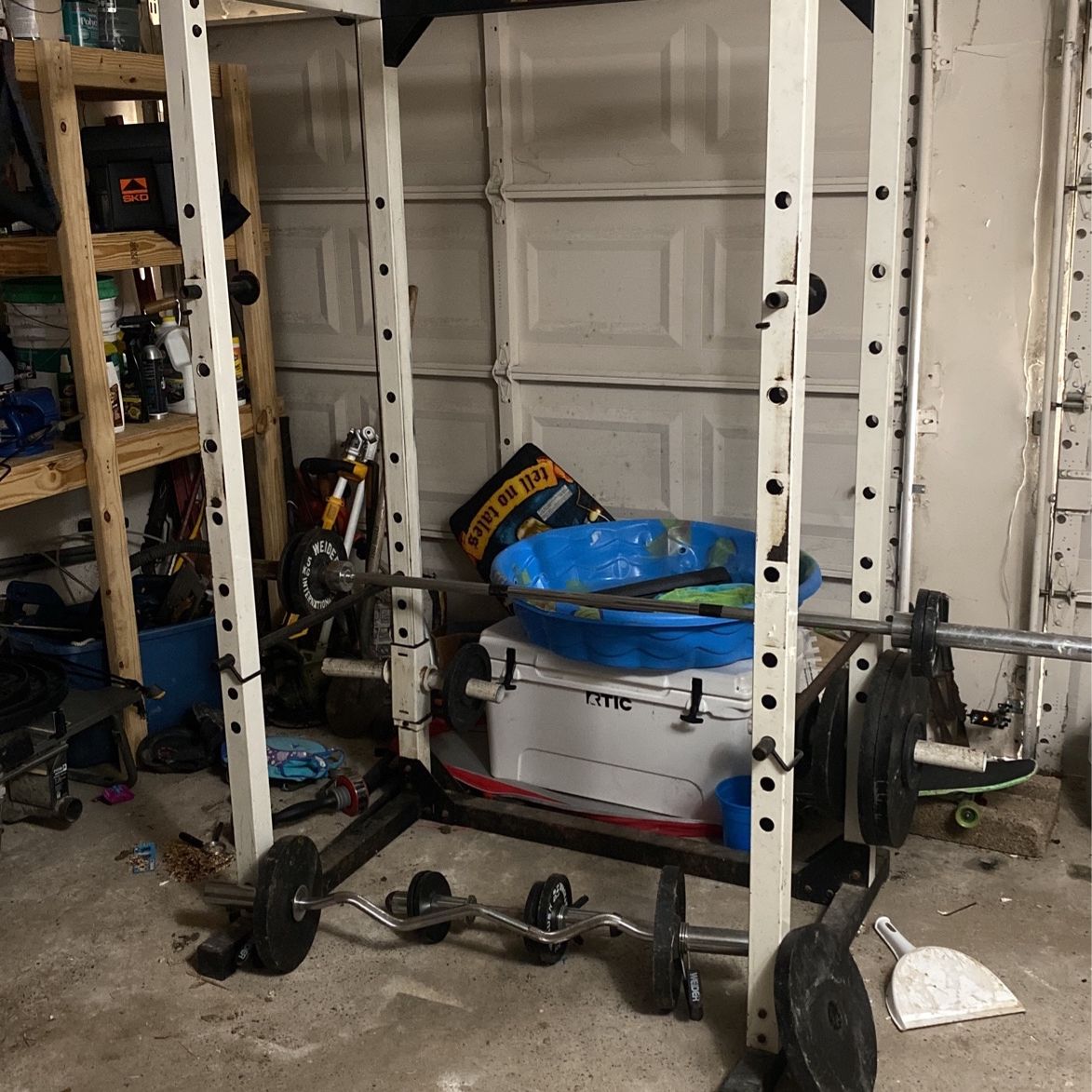 Power Rack Barbell And Weights