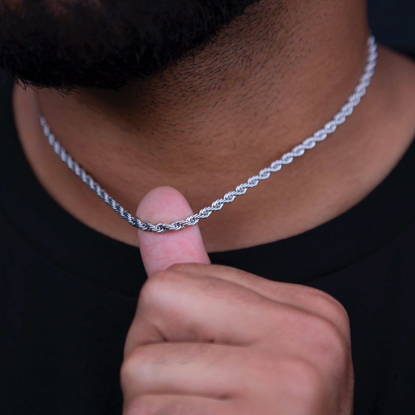 The GLD Shop - 22” Rope Chain in 14k White Gold (4mm)