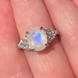 Moonstone Ring S925 Sz 7