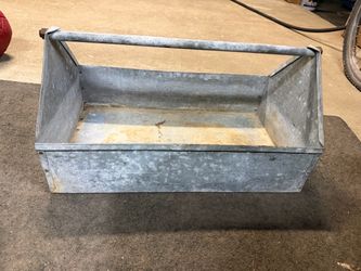 Vintage Galvanized Metal Tool Caddy