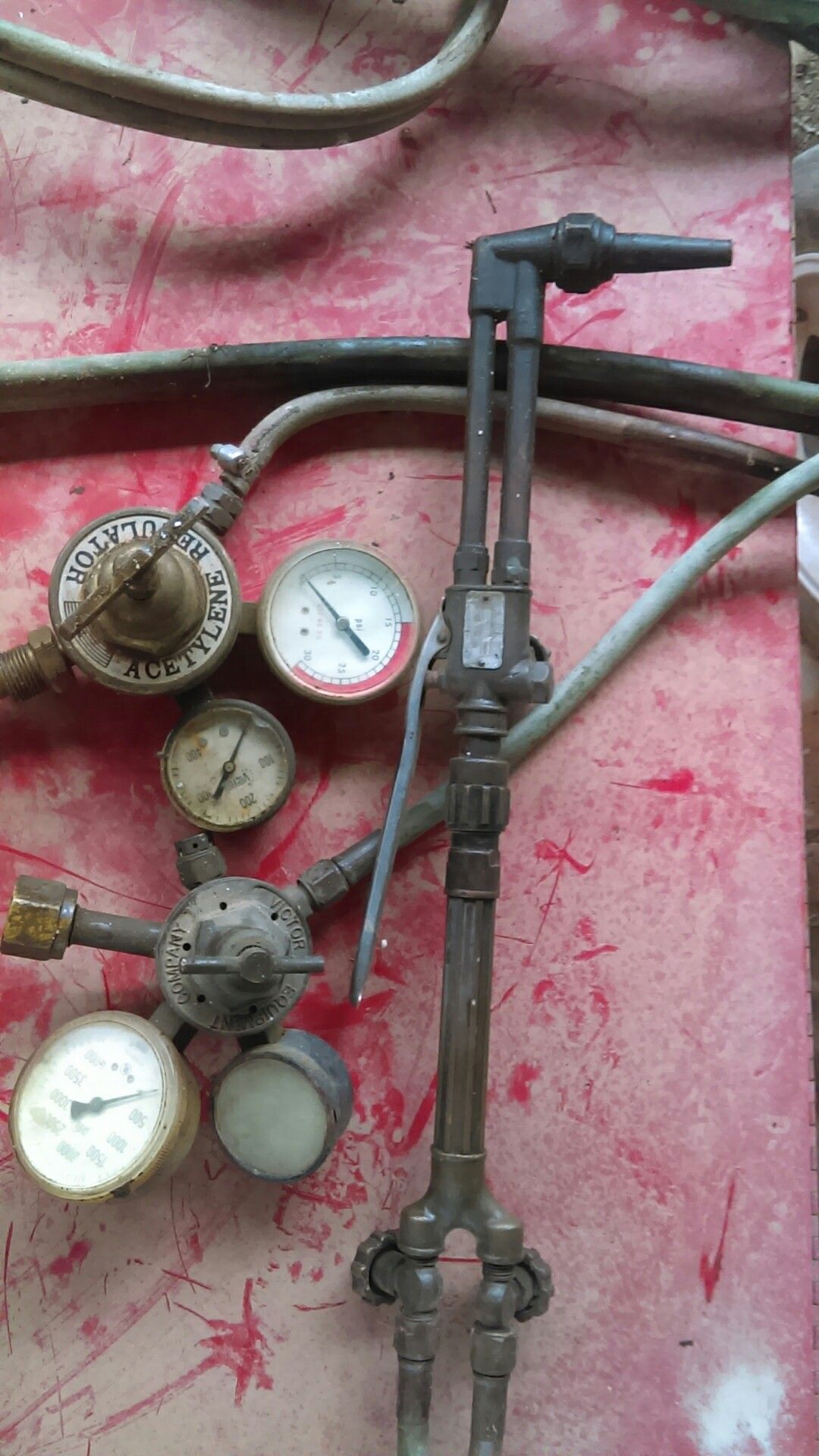 Cutting torch , with hose & guages.