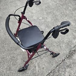 LIKE NEW MEDLINE WALKER WITH SEAT & STORAGE