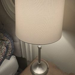 Pottery Barn Teen Lamp - Brushed Nickel Base + Neutral Shade